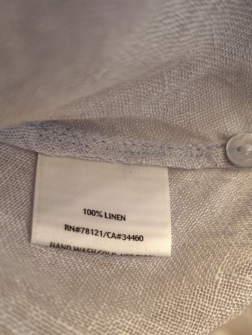 EILEEN FISHER Women's Sz XS Light Blue Round Neck 3/4 Sleeves Buttons B26 X P - Picture 9 of 11